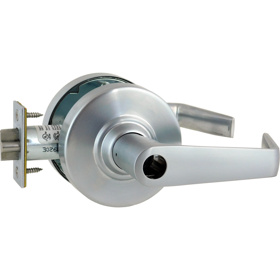 ALX80L-SAT-626, Schlage ALX Series Storeroom Lock, Saturn Lever, Less Cylinder, 626 Satin Chrome
