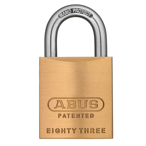 ABUS 83IC/45 solid brass padlock, SFIC prep less core, 1 inch hardened steel shackle