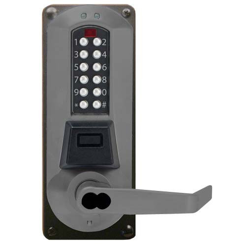 Eplex Pushbutton Lock in Black with Satin Chrome Accents Finish