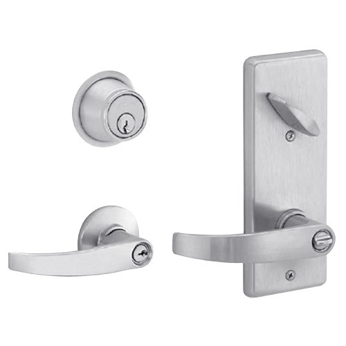 S210PD-SAT-606 Schlage S200 Series - Saturn Style Interconnected Lock with  Entrance Function, Single Cylinder in Satin Brass - Lock Depot Inc