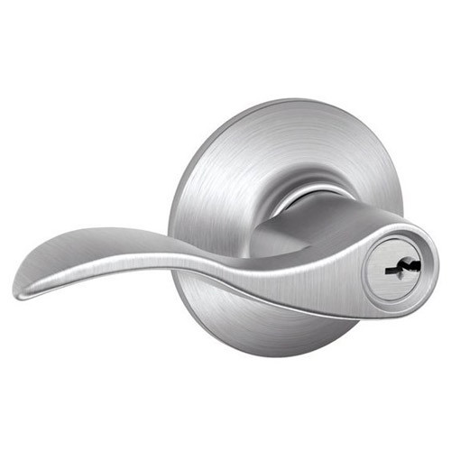 F80-ACC-RH-626 Schlage F Series - Accent Lever style with Storeroom Lock Function in Satin Chrome