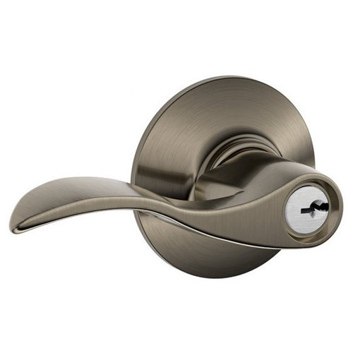 F80-ACC-RH-620 Schlage F Series - Accent Lever style with Storeroom Lock Function in Antique Pewter