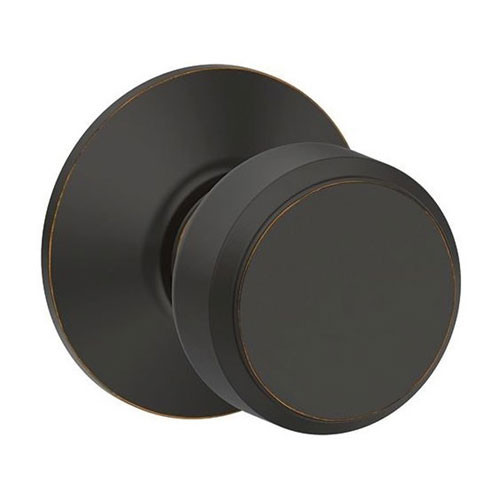 F170-BWE-716 Schlage F Series - Knob Bowery Style with Single Dummy Trim Function in Aged Bronze