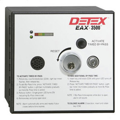 Detex EAX 3500SK Timed Bypass Exit Alarm with Rechargeable Battery - Surface Mount Kit