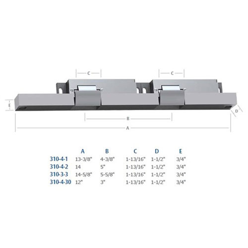 310-4-2-12D-LCBMA-630 Folger Adam 310-4-X Series Fail Secure Electric Strike for Surface Vertical Rod Devices with Latchbolt & Locking Cam Monitor in Satin Stainless Steel