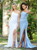 Stardust One Shoulder Sequin Gown - Diamond Blue