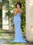 Stardust One Shoulder Sequin Gown - Diamond Blue