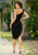 Lexi One Shoulder Midi Dress- Black