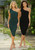 Lexi One Shoulder Midi Dress- Black