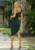 Lexi One Shoulder Midi Dress - Hunter Green 