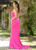 Cameron One Shoulder Gown- Hot Pink