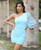 Clara One Sleeve Mini Dress- Light Blue
