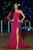 Rita One Sleeve Gown - Fuchsia 