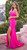 Sloane Corset Gown - Hot Pink Feather