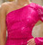 Zena One Sleeve Sequin Mini Dress - Fuchsia
