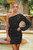 Zena One Sleeve Sequin Mini Dress - Black