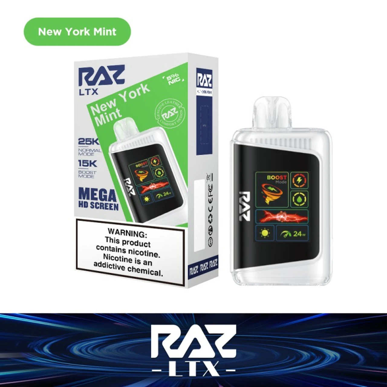 raz mint flavor Miami Mint vs New York Mint (RAZ LTX 25,000 Puffs) – Full Flavor Comparison  – pink smoke shop main image 0