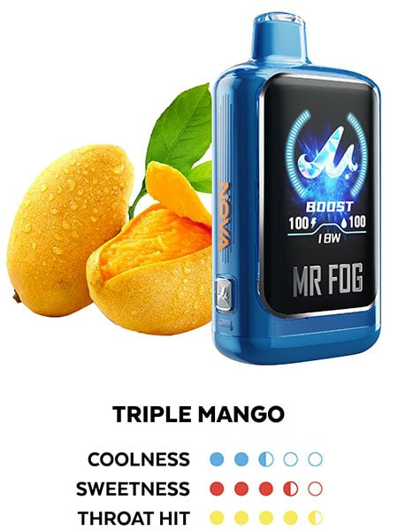 Mr Fog Nova Fury MR FOG NOVA 36K Disposable Vape MR FOG NOVA TRIPLE MANGO  36K PUFFS (BLUE RAZZ STEEZY)