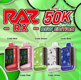 RAZ RX 50K Puff Code Green crafted for sharp, refreshing green soda intensity