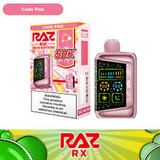 Extended-puff RAZ RX 50K Code Pink Dew flavor with lively sparkling notes