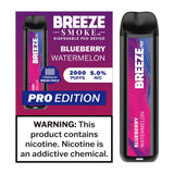 BREEZE SMOKE PRO 5% DISPOSABLE VAPE 6ML 2000 PUFFS (BLUEBERRY WATERMELON - FLAVOR)