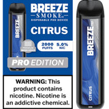 BREEZE SMOKE PRO 5% DISPOSABLE VAPE 6ML 2000 PUFFS (CITRUS - FLAVOR)