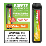 BREEZE SMOKE PRO 5% DISPOSABLE VAPE 6ML 2000 PUFFS (ORANGE MANGO WATERMELON - FLAVOR)