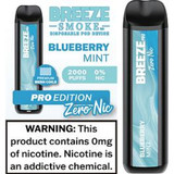 BREEZE SMOKE PRO (ZERO NICOTINE) DISPOSABLE VAPE 6ML 2000 PUFFS