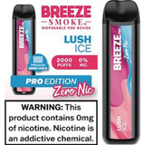 BREEZE SMOKE PRO (ZERO NICOTINE) DISPOSABLE VAPE 6ML 2000 PUFFS