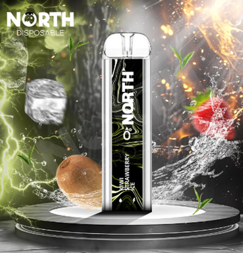 NORTH 5000 PUFFS - ZERO NIC - 10ML - DISPLAY 10CT-KIWI STRAWBERRY ICE