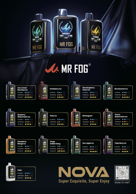 MR FOG NOVA - 36K PUFFS - 5% NIC - 20ML- All flavors