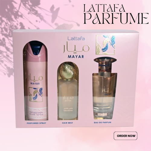 MAYAR GIFT SET INCLUDING BODY SPRAY/PERFUME/HAIR MIST