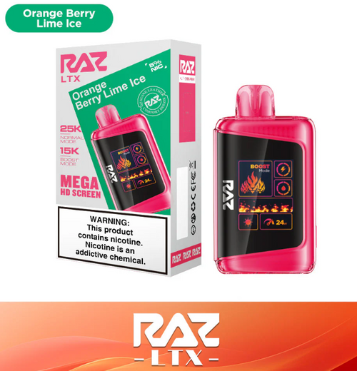 RAZ LTX 25K PUFFS ORANGE BERRY LIME ICE RAZ LTX 25K PUFFS ORANGE BERRY LIME ICE