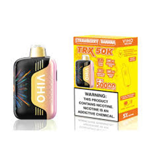 VIHO TRX 50K Puffs Strawberry Banana disposable vape with sweet strawberry and creamy banana flavor VIHO TRX 50K Puffs Strawberry Banana disposable vape with sweet strawberry and creamy banana flavor