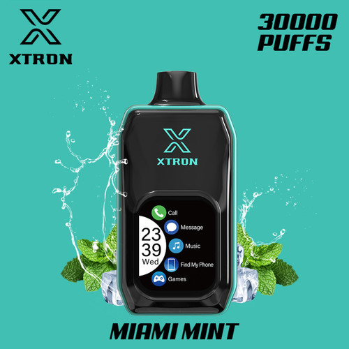 XTRON 30K Puffs Miami Mint disposable vape with crisp cool mint flavor XTRON 30K Puffs Miami Mint disposable vape with crisp cool mint flavor