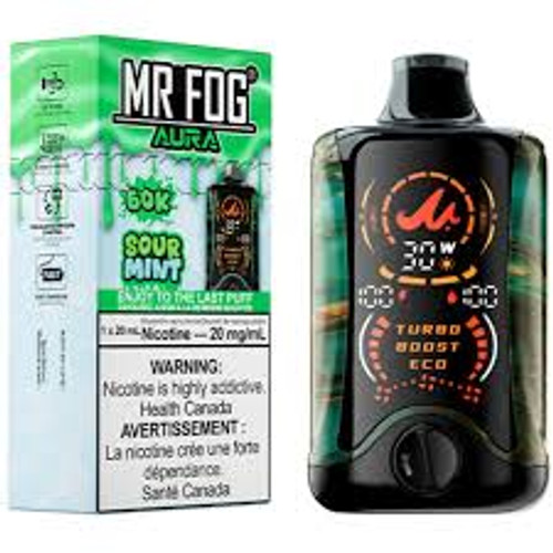 MR FOG AURA 60K Puffs Mento Mint disposable vape with refreshing menthol and mint flavor MR FOG AURA 60K Puffs Mento Mint disposable vape with refreshing menthol and mint flavor