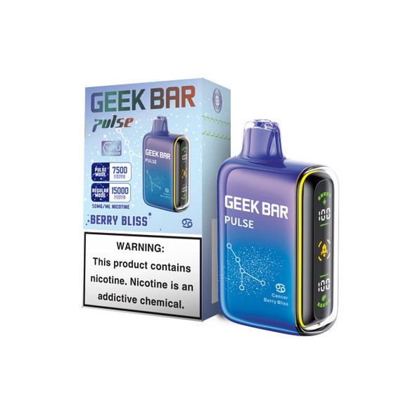 GEEK BAR PULSE 16ML 15000 PUFFS RECHARGEABLE DISPOSABLE VAPE (BERRY BLISS - FLAVOR)