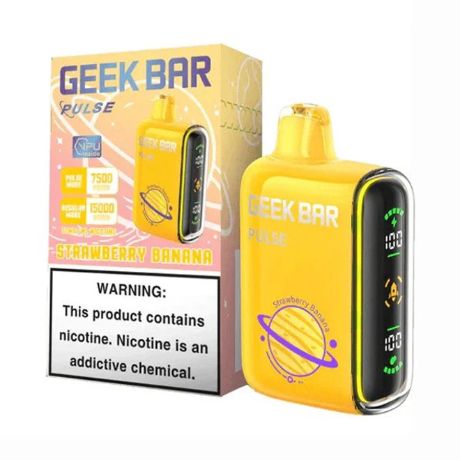 GEEK BAR PULSE 16ML 15000 PUFFS RECHARGEABLE DISPOSABLE VAPE (STRAWBERRY BANANA - FLAVOR)