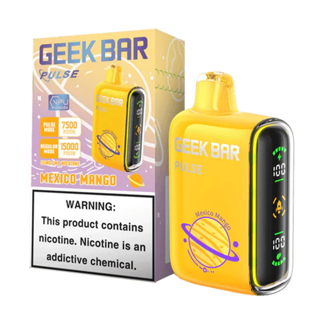 GEEK BAR PULSE 16ML 15000 PUFFS RECHARGEABLE DISPOSABLE VAPE (MEXICAN MANGO - FLAVOR)