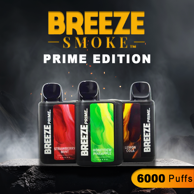 BREEZE SMOKE - PRIME EDITION - 6000 PUFFS -  5% NIC - DISPOSABLE VAPE