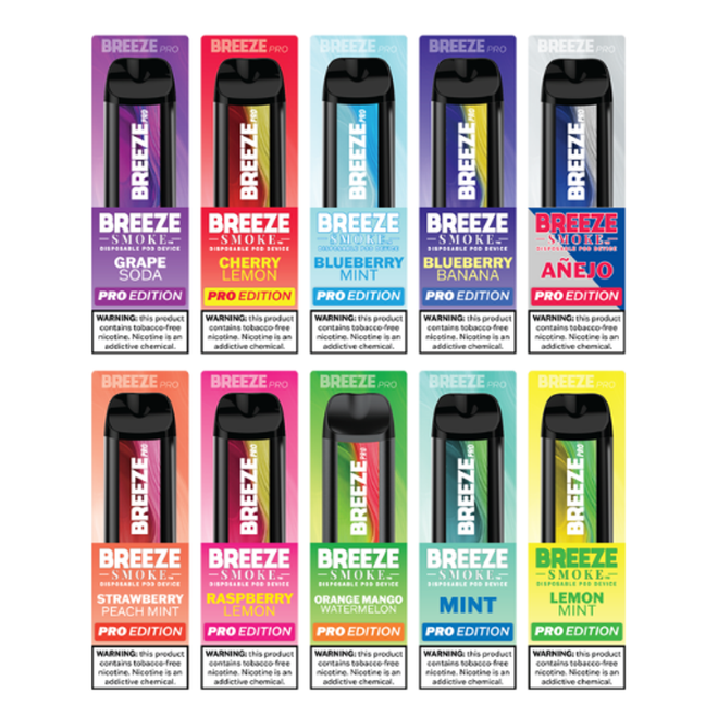 BREEZE SMOKE PRO - 2000 PUFFS - 5% NIC - 6ML - DISPOSABLE DEVICE