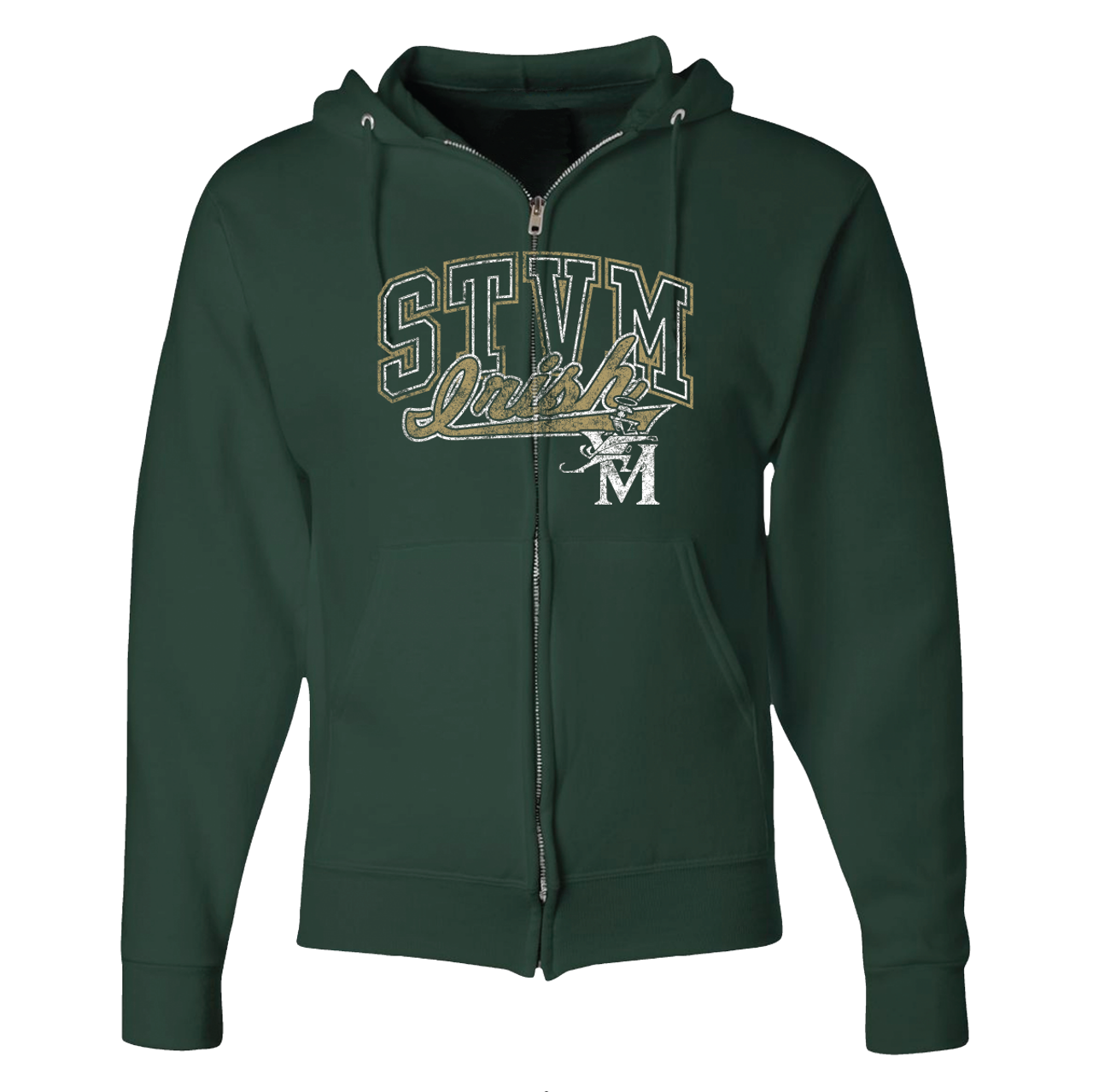 Green Full Zip Hoodie - St. Vincent-St. Mary Spirit Store