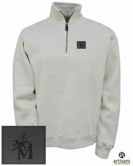 Tan Leather Patch Quarterzip