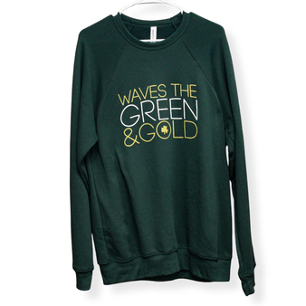 Waves the Green and Gold Crewneck