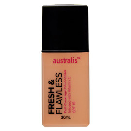 Australis 30ml Fresh & Flawless Full Coverage Foundation Spf 15 Warm Sand