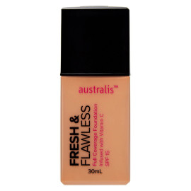 Australis 30ml Fresh & Flawless Full Coverage Foundation Spf 15 Fawn