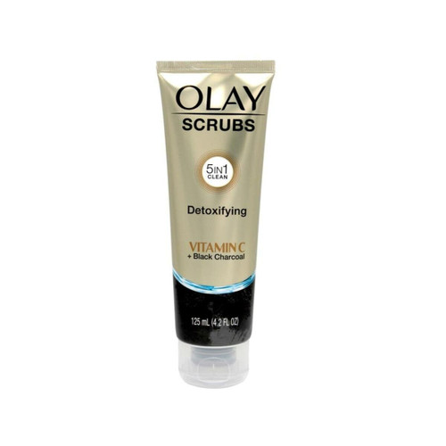 Olay 125ml Scrubs 5 In 1 Clean Detoxifying Vitamin C + Black Charcoal