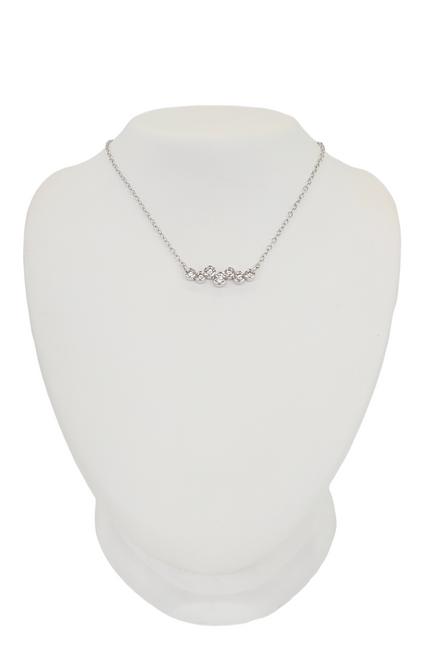 14K White Gold Diamond Bubble Necklace