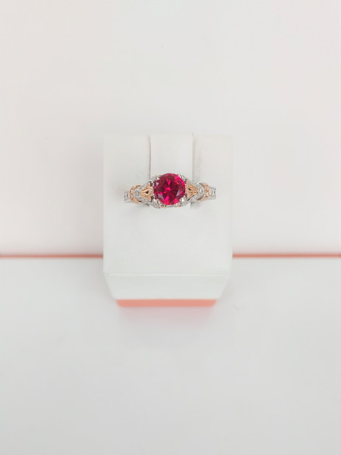 14K Two-Tone Art Deco Ruby & Diamond Ring