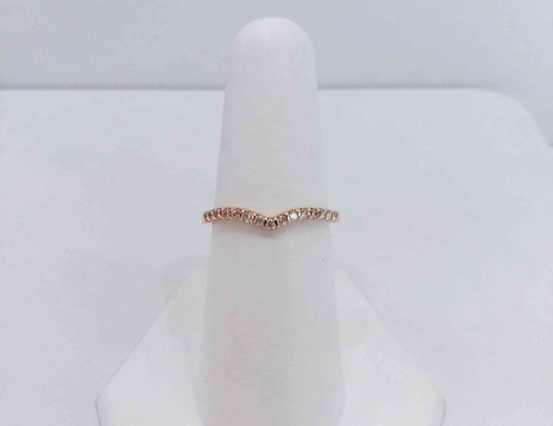 14K Rose Gold Diamond Contour Band  